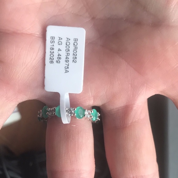 ❌❌❌SOLD❌❌❌NWOT 4.32 CTW BEAUTIFUL GREEN EMERALD AND NATURAL WHITE SAPPHIRE RING - Picture 10 of 16